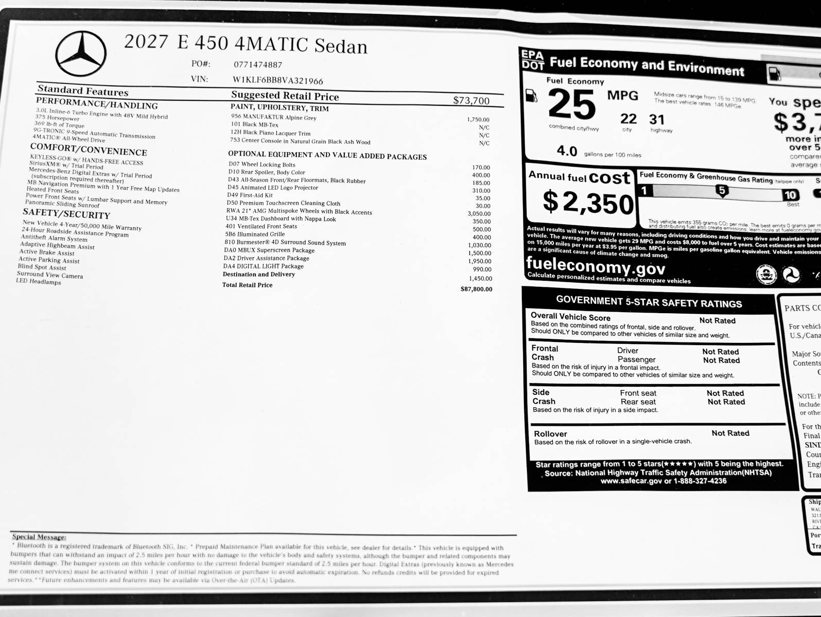 New 2027 MANUFAKTUR Alpine Grey Mercedes-Benz E 450 image 26