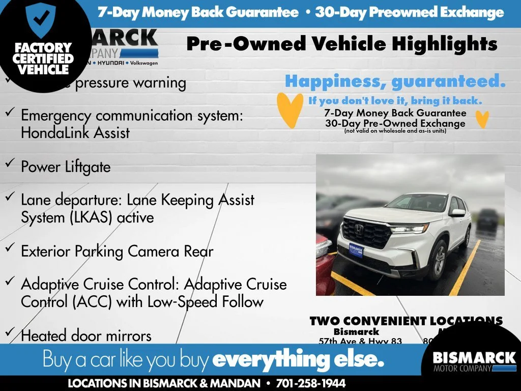 Certified Used 2025 Platinum White Pearl Honda AWD EX-L image 18