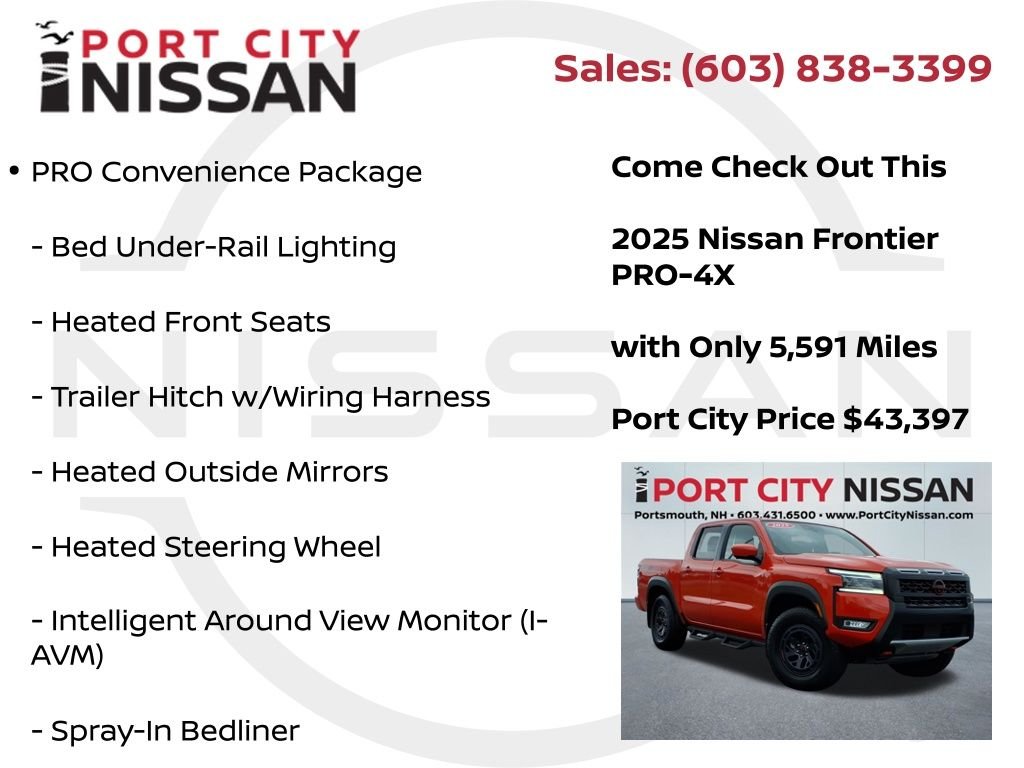 Used 2025 Afterburn Orange Nissan PRO-4X premium W/LEATHER, SUNROOF & ONLY 5k MILES! image 8