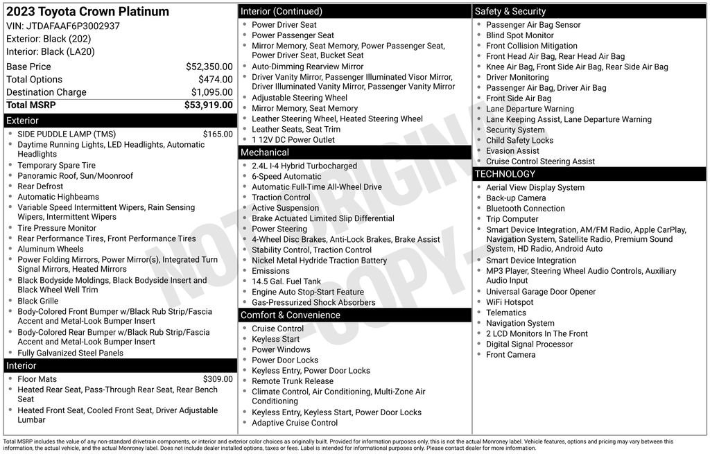 Used 2023 Black Toyota Platinum image 13