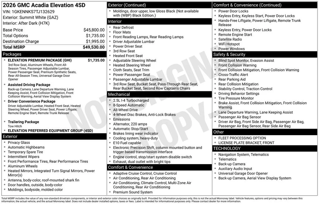 Used 2026 White GMC Elevation image 40