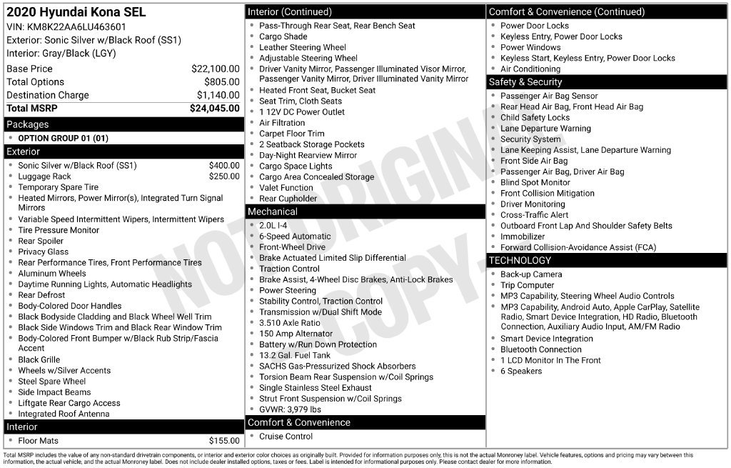Used 2020 Silver Hyundai SEL image 4