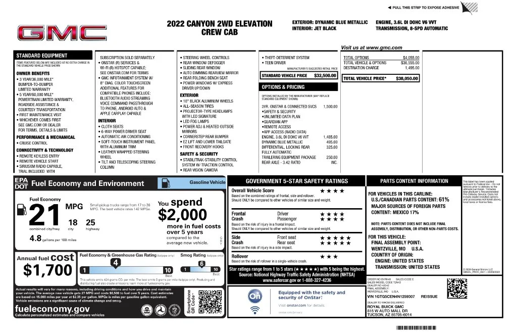 Used 2022 Blue GMC Elevation image 3