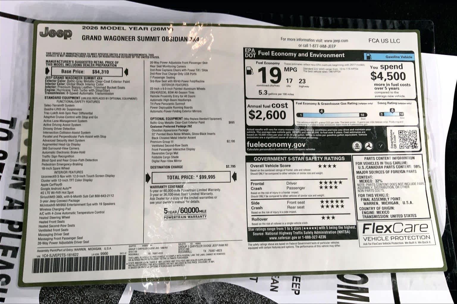 New 2026 Baltic Gray Metallic Clearcoat Jeep Summit Obsidian image 19