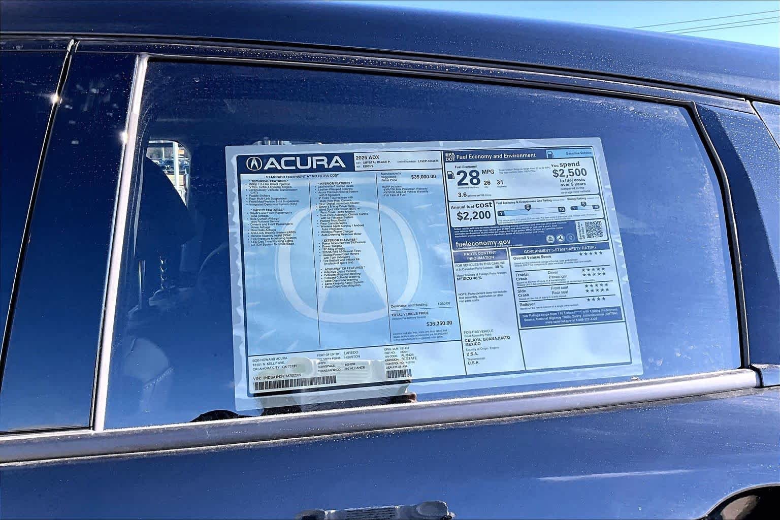 Certified Used 2026 Crystal Black Pearl Acura ADX image 20