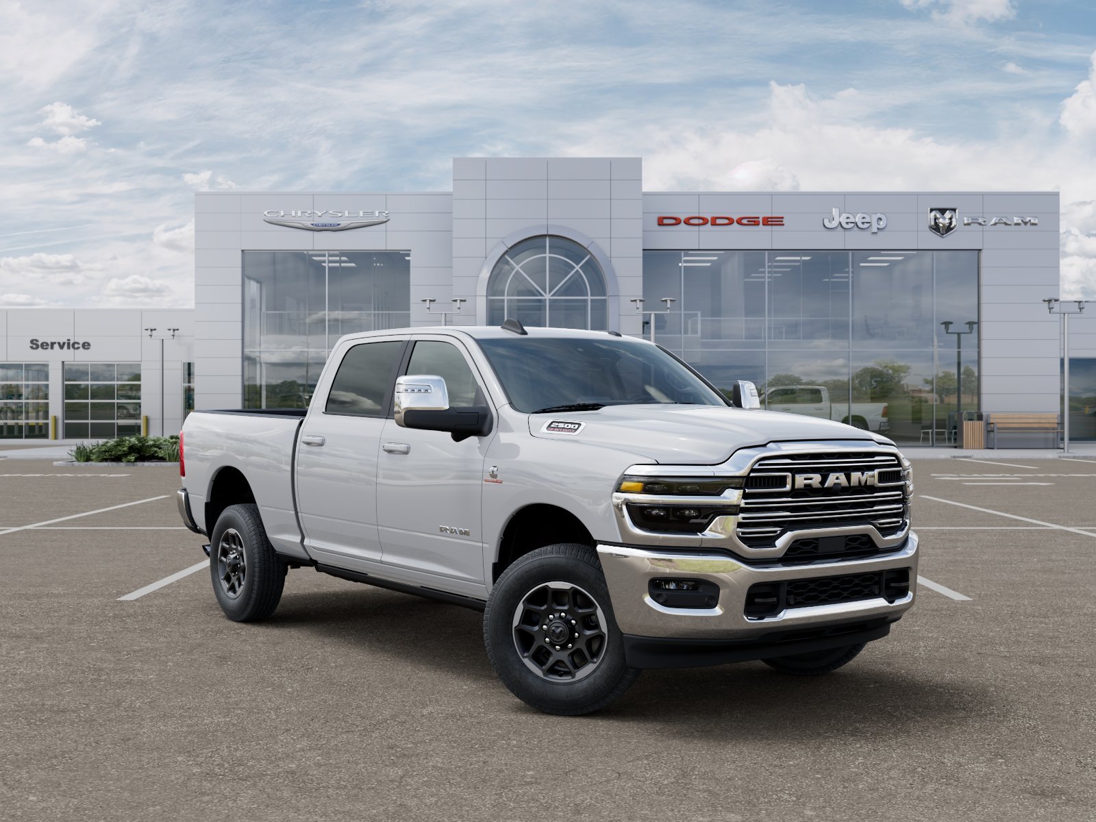 New 2025 Bright White Clear-Coat Exterior Paint RAM Laramie image 34