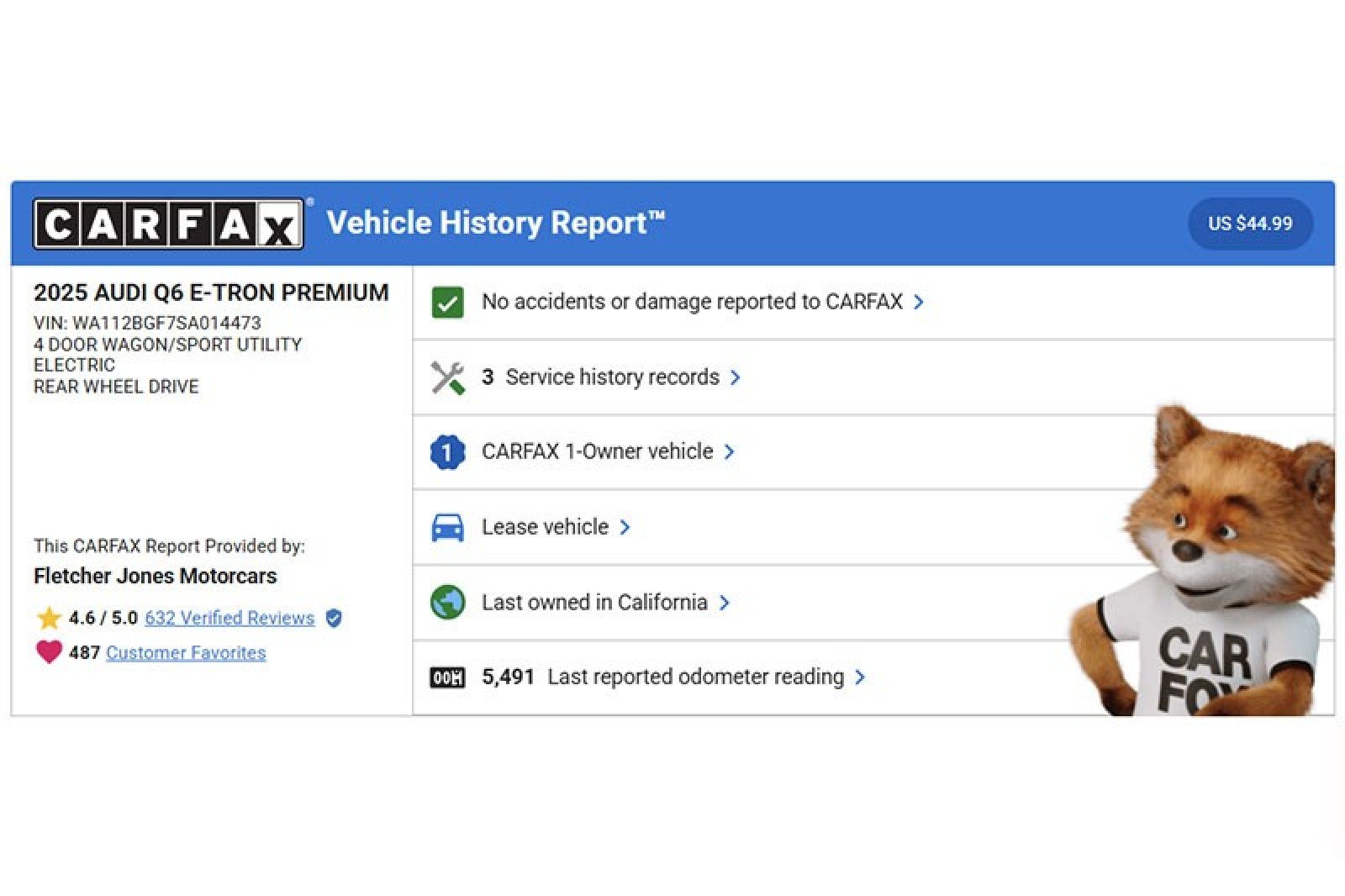 Used 2025 Audi Q6 e-tron Premium with VIN WA112BGF7SA014473 for sale in Costa Mesa, CA