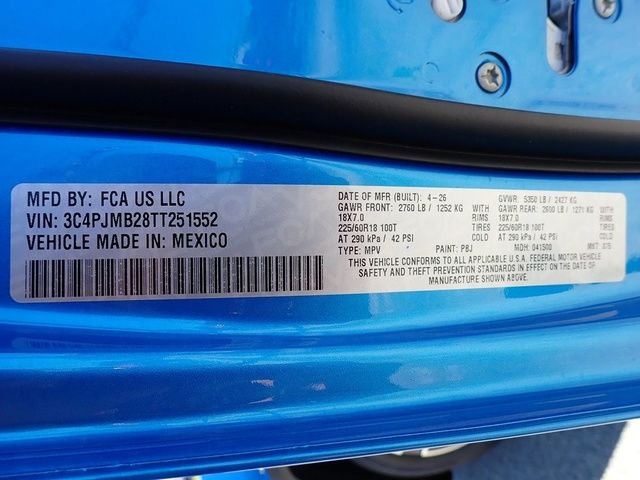 New 2026 Hydro Blue Pearl-Coat Exterior Paint Jeep Laredo image 16