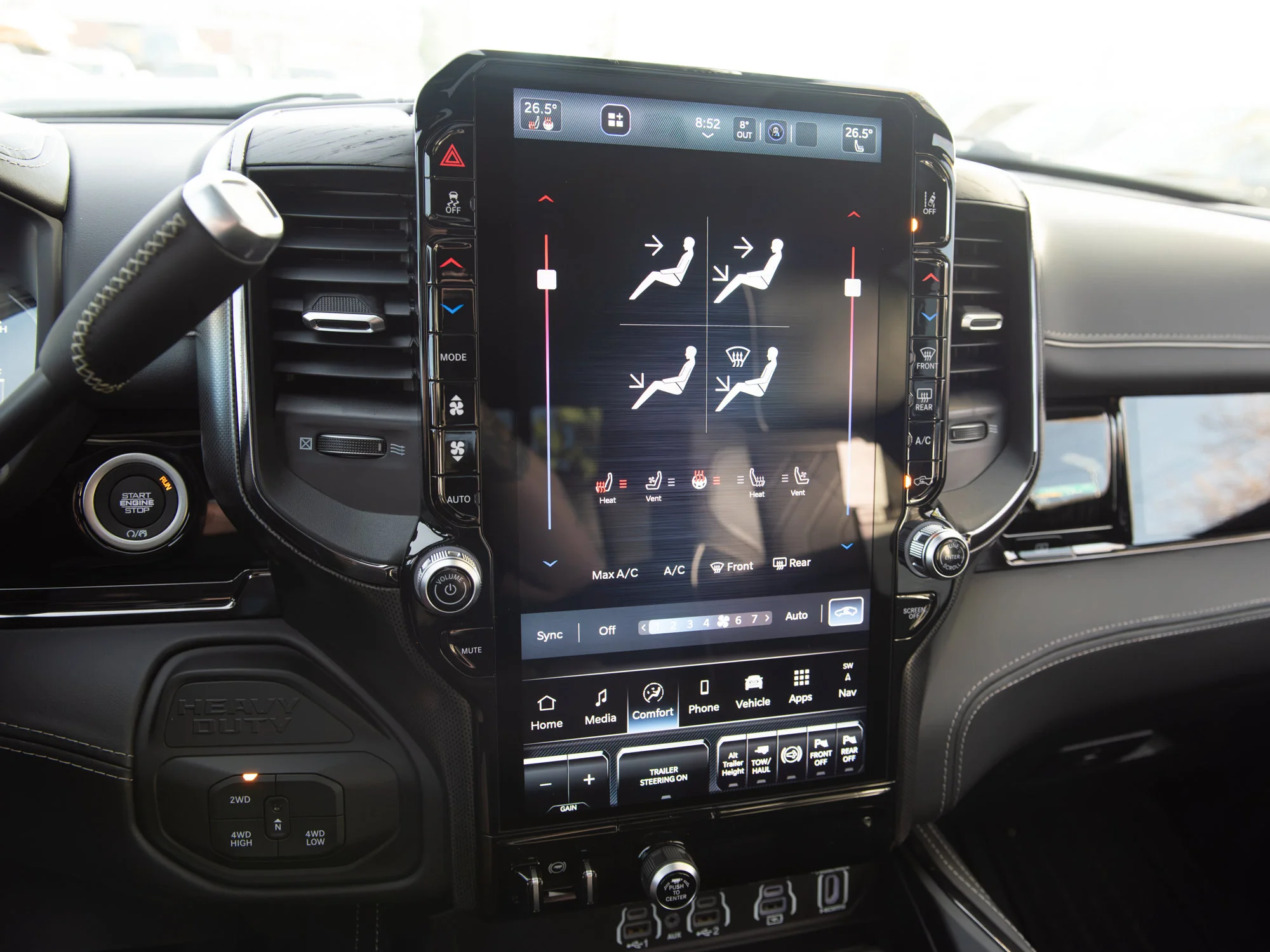 New 2027 White RAM Limited Night* Mega Cab 4x4, Tow-Tech Plus Group, Sunroof, Passenger Screen image 25