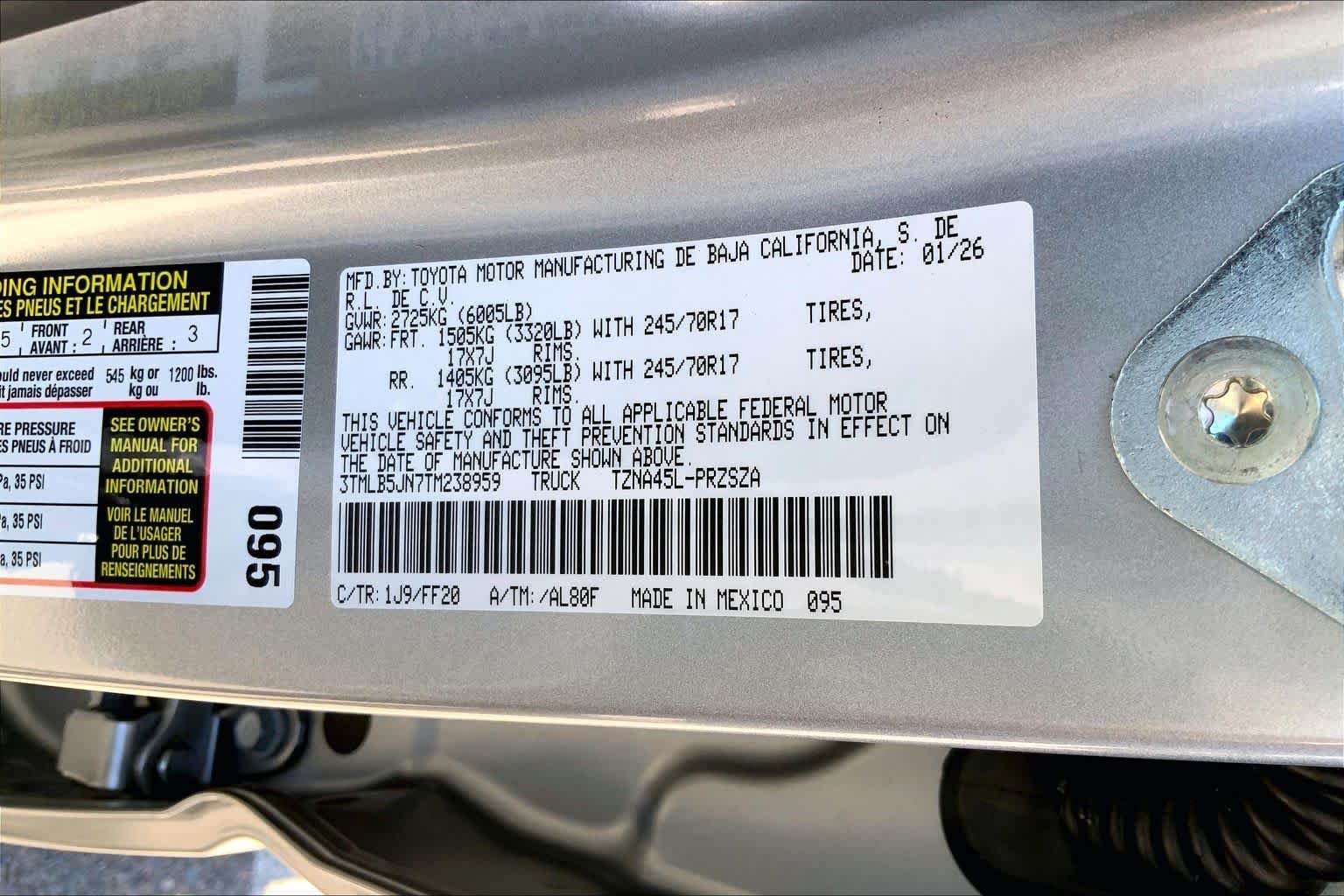 New 2026 Celestial Silver Metallic Toyota SR5 image 22