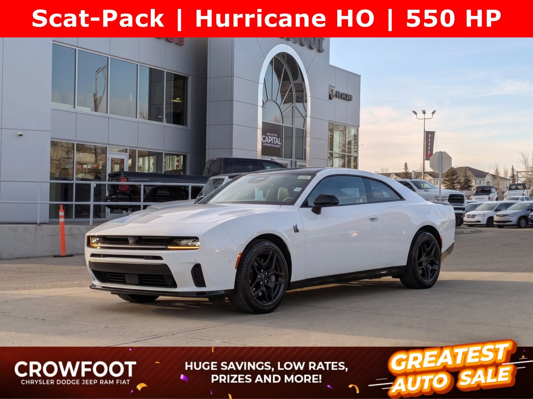 New 2026 White Dodge Scat Pack - - Blacktop Pkg - Two-Tone Black Roof - 20 Black Wheels - Adaptive Cruise & More! image 1