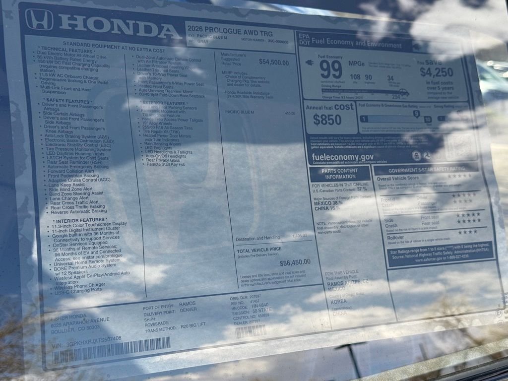 New 2026 Pacific Blue Metallic Honda Touring image 27