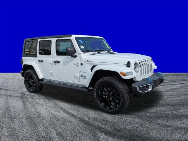 Certified Used 2023 Bright White Clearcoat Jeep Sahara 4xe image 2