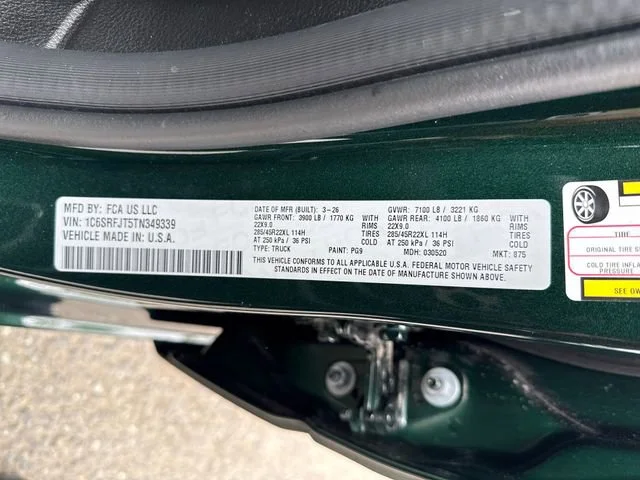 New 2026 Serrano-Green Metallic Exterior Paint RAM Laramie image 16