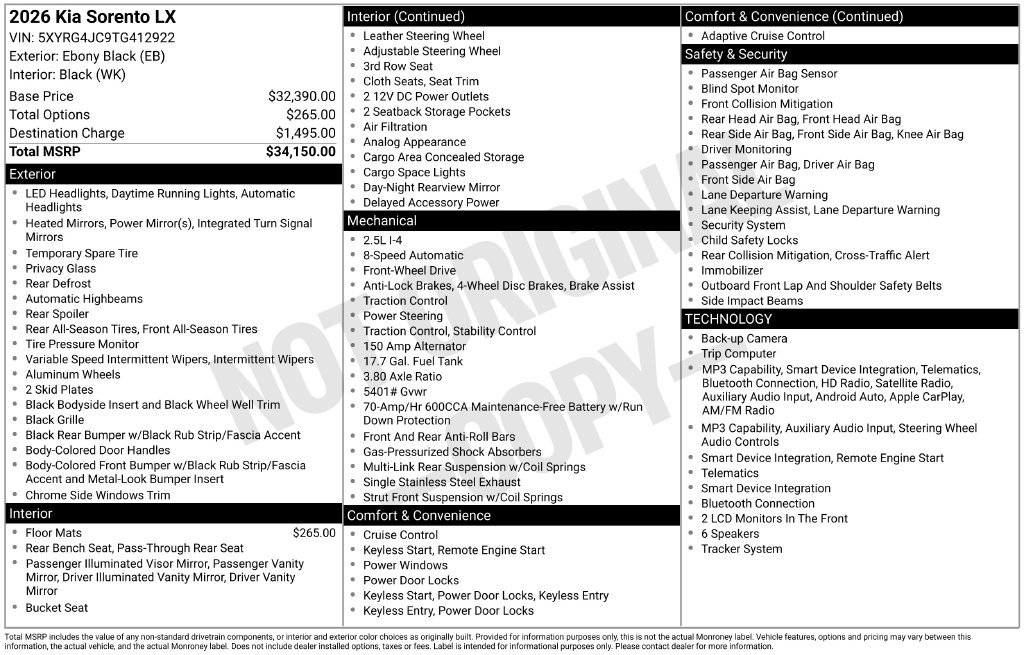 Used 2026 Black Kia LX image 26