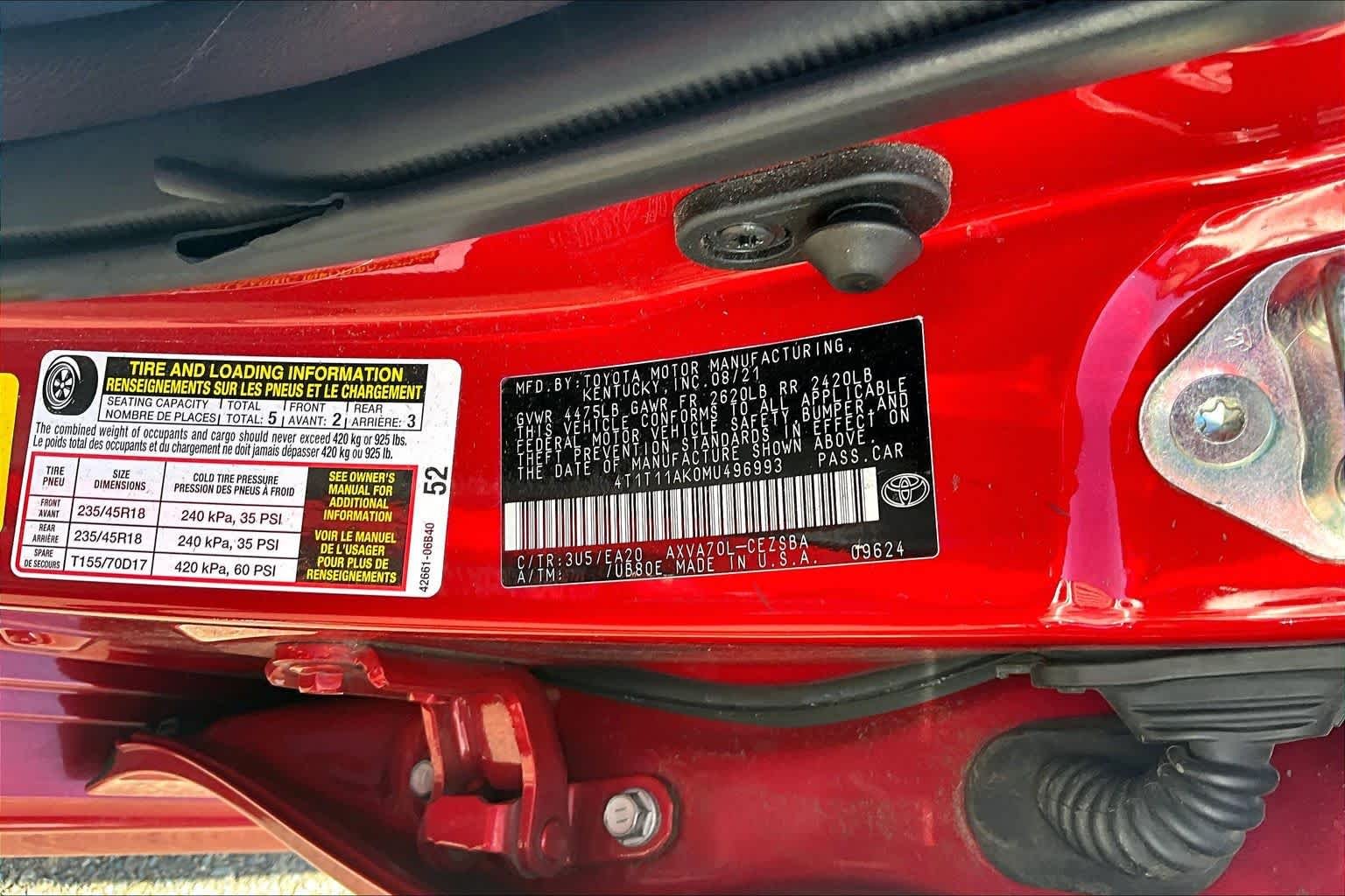 Used 2021 Supersonic Red Toyota SE image 36