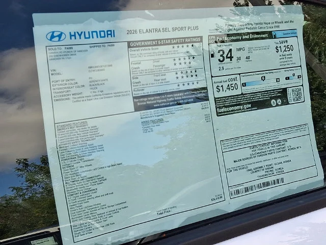 New 2026 White Hyundai SEL Sport image 18