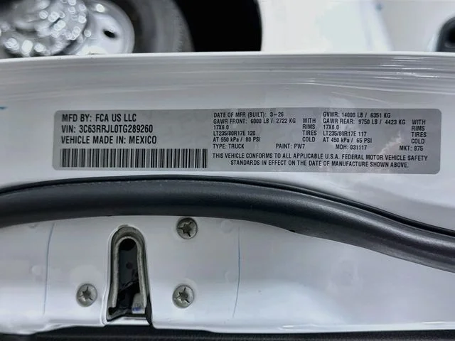 New 2026 Bright White Clear-Coat Exterior Paint RAM Laramie image 32