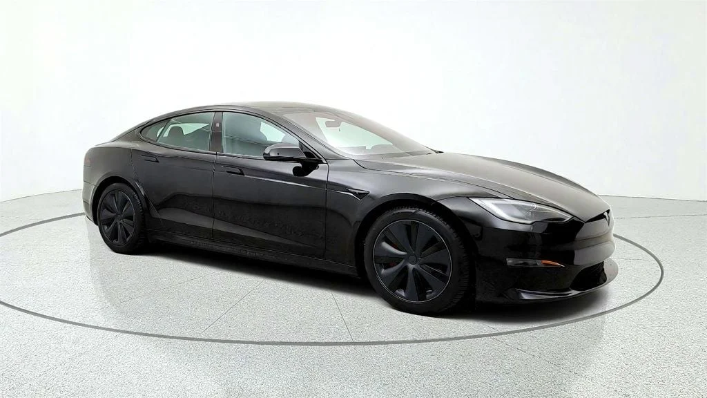 Used 2023 Solid Black Tesla Plaid AWD w/ Yoke Steering Wheel image 3