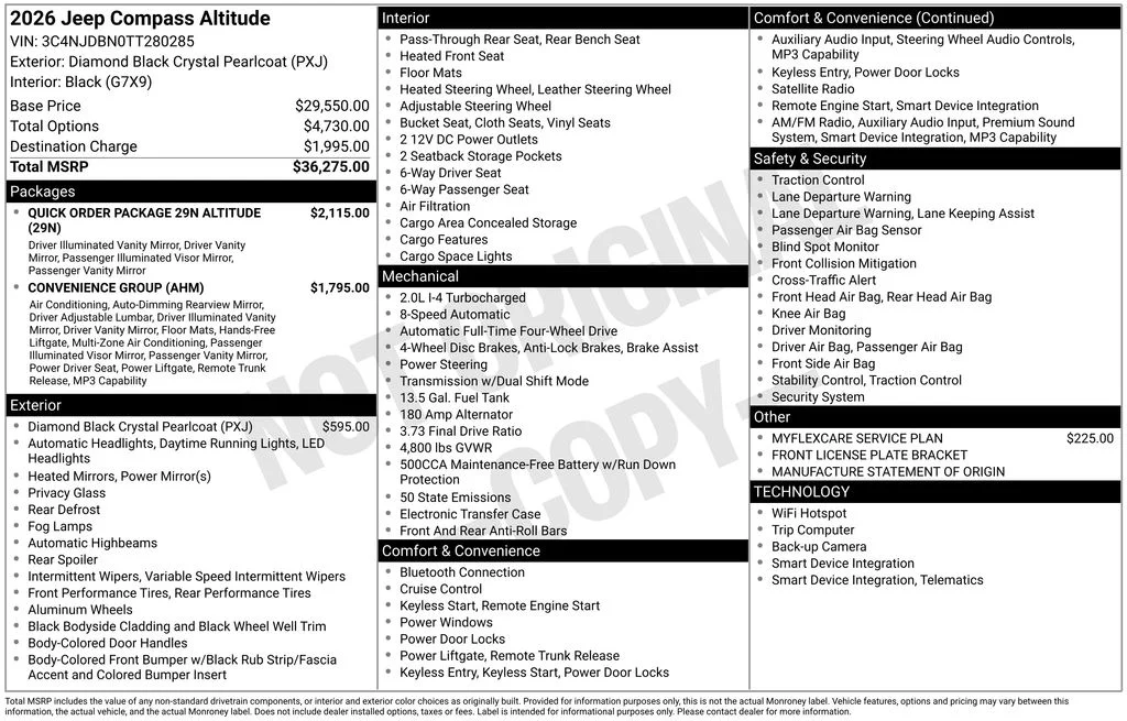 New 2026 Diamond Black Crystal Pearlcoat Jeep Latitude image 6