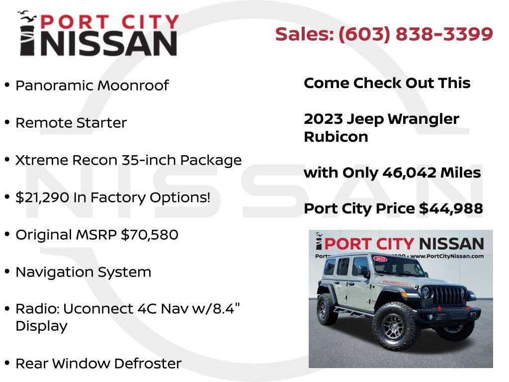 Used 2023 Sting-Gray Clearcoat Jeep Rubicon w/XTREME RECON 35" PKG, POWER TOP & MORE! image 33