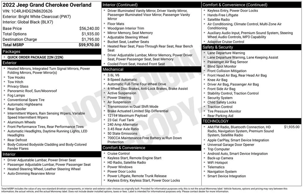 Used 2022 White Jeep Overland image 6
