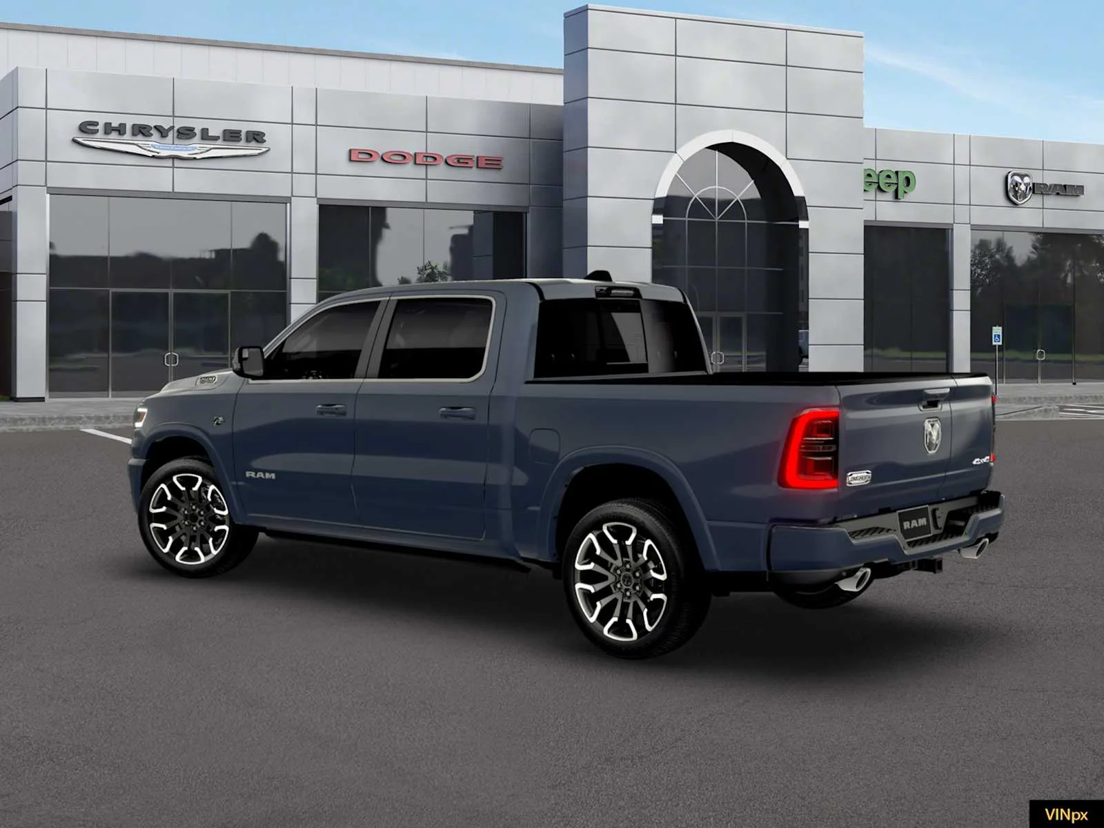 New 2026 Forged Blue Metallic Exterior Paint RAM Longhorn image 4