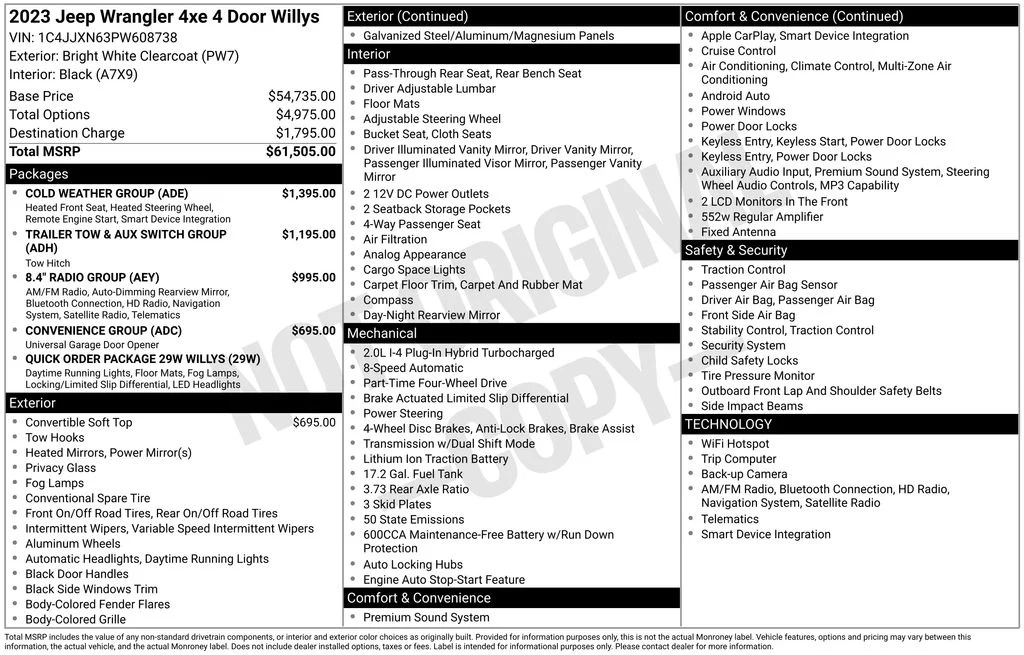 Used 2023 White Jeep Willys 4xe image 32