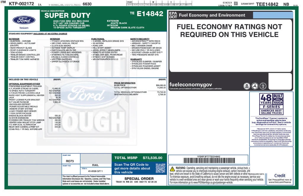 New 2026 Agate Black Metallic Ford F-350® XLT image 4