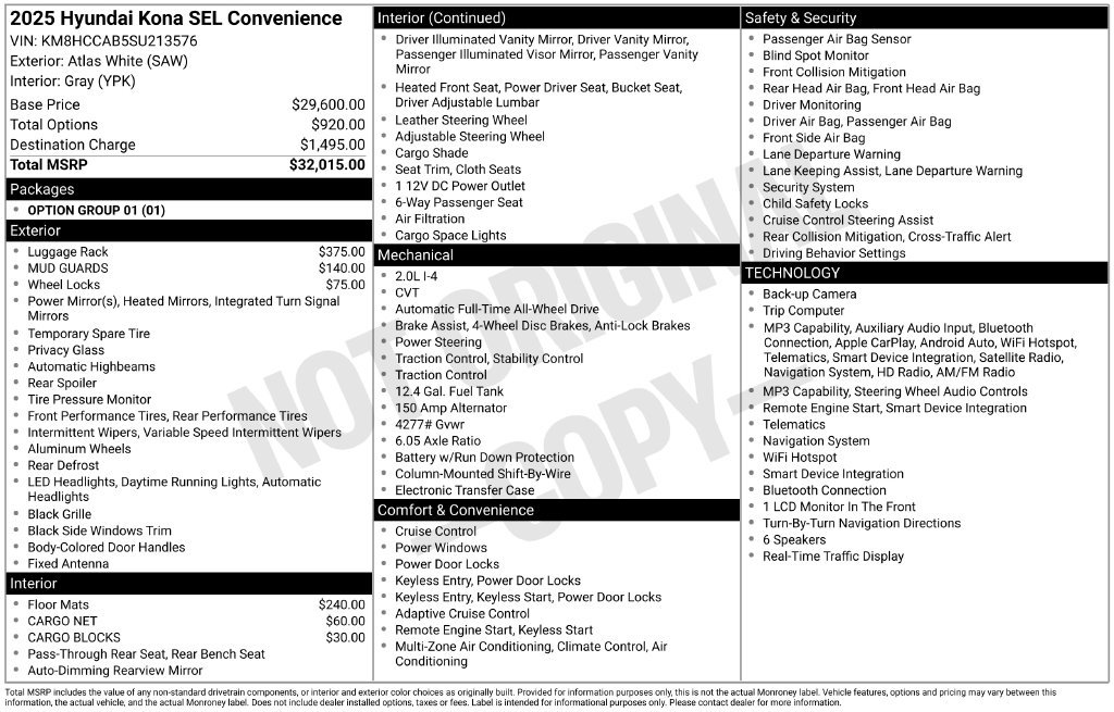 Certified Used 2025 White Hyundai SEL Convenience image 17