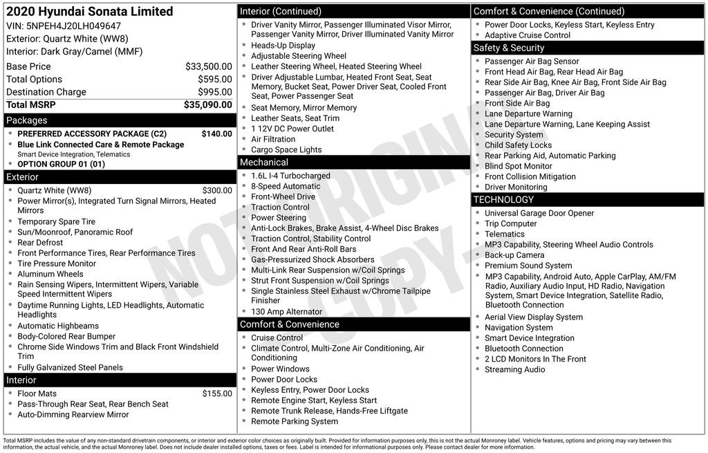 Used 2020 Gray Hyundai Limited image 9