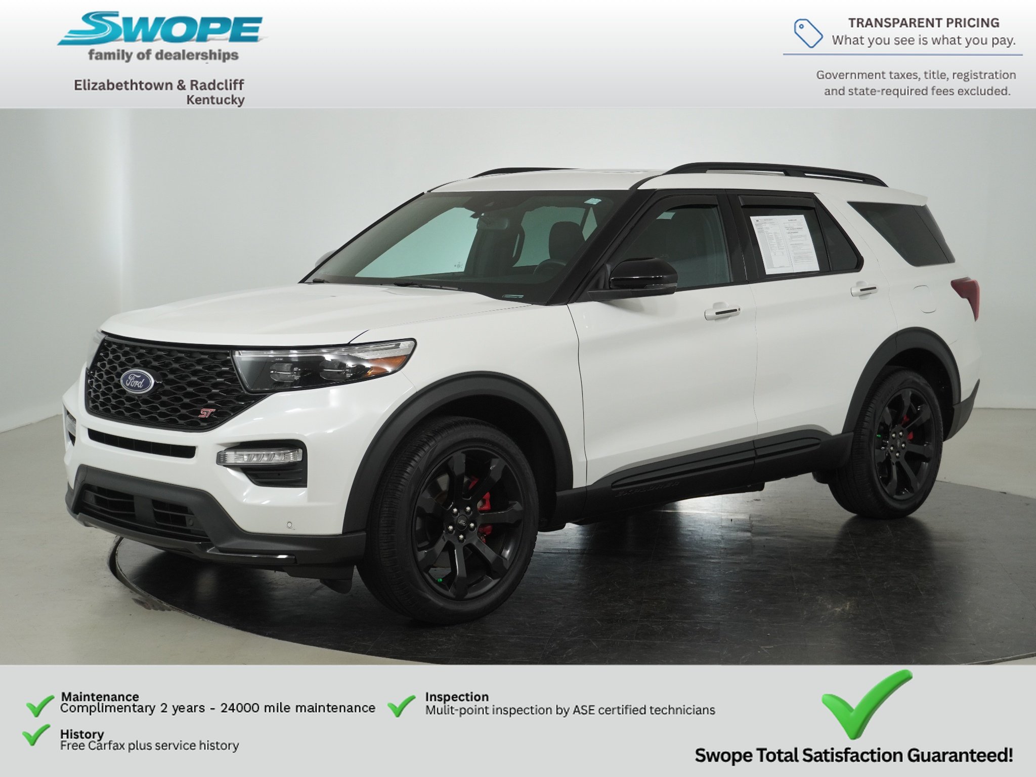 Used 2023 Star White Metallic Tri-Coat Ford ST image 7