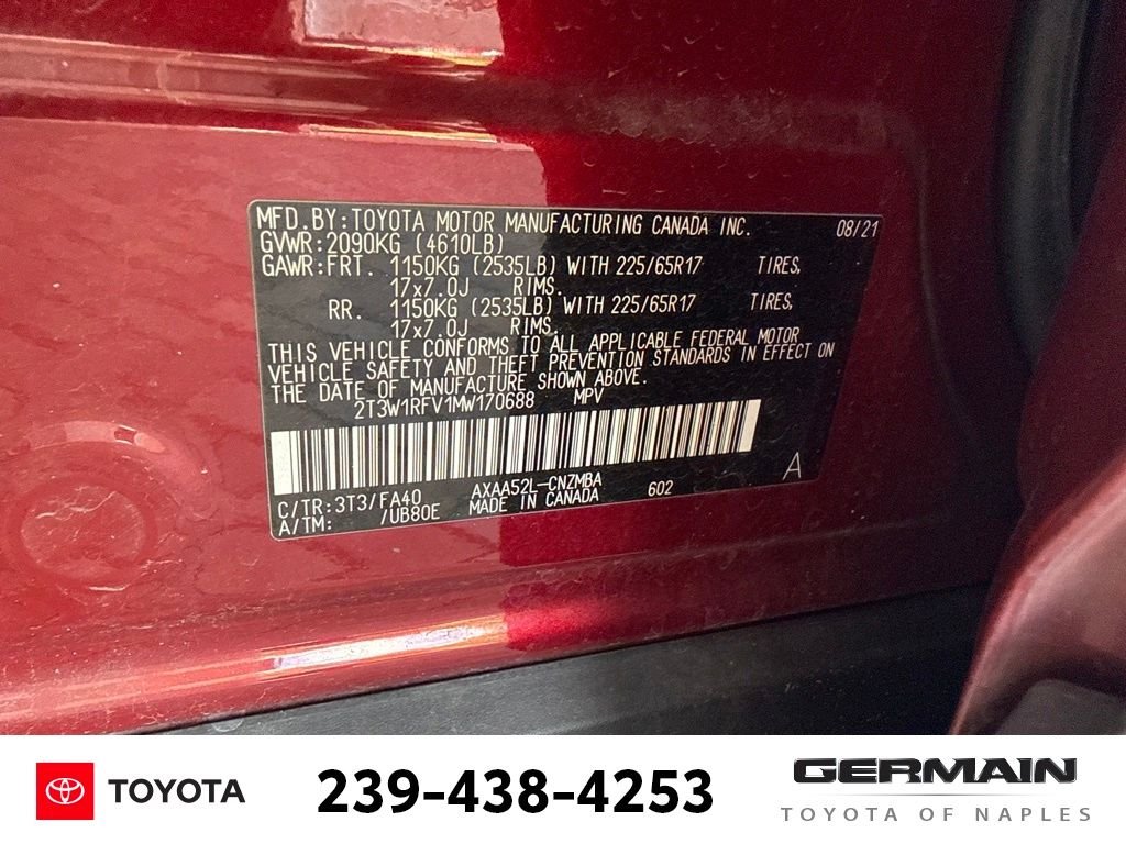 Used 2021 Red Toyota XLE image 24