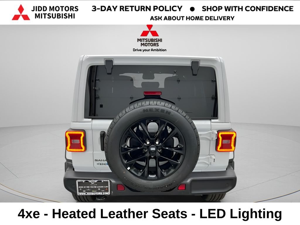 Used 2025 Bright White Clearcoat Jeep Sahara 4xe image 5