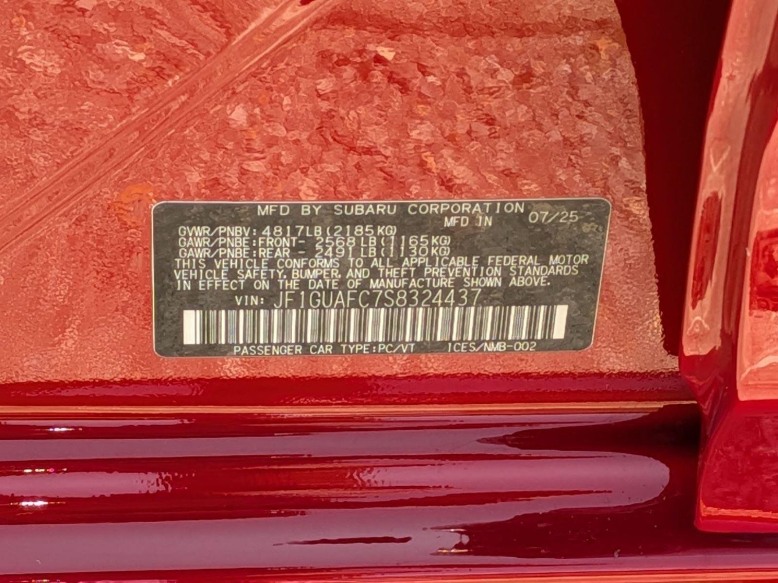 Certified Used 2025 Pure Red Subaru Sport image 74