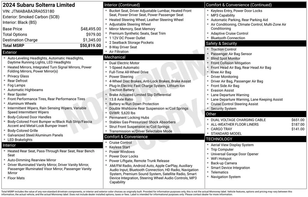Used 2024 Black Subaru Limited image 5