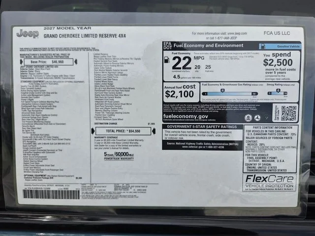 New 2027 Steel Blue Paint Jeep Limited Reserve image 3