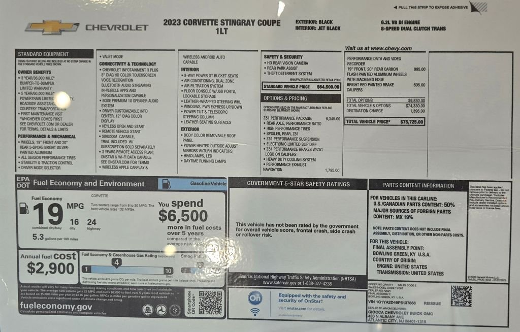 Used 2023 Black Chevrolet Stingray image 10