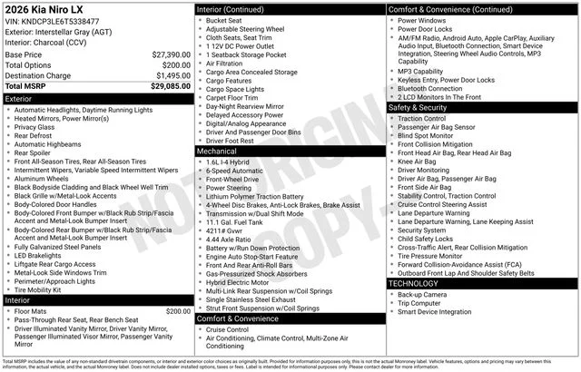 New 2026 Gray Kia LX image 21