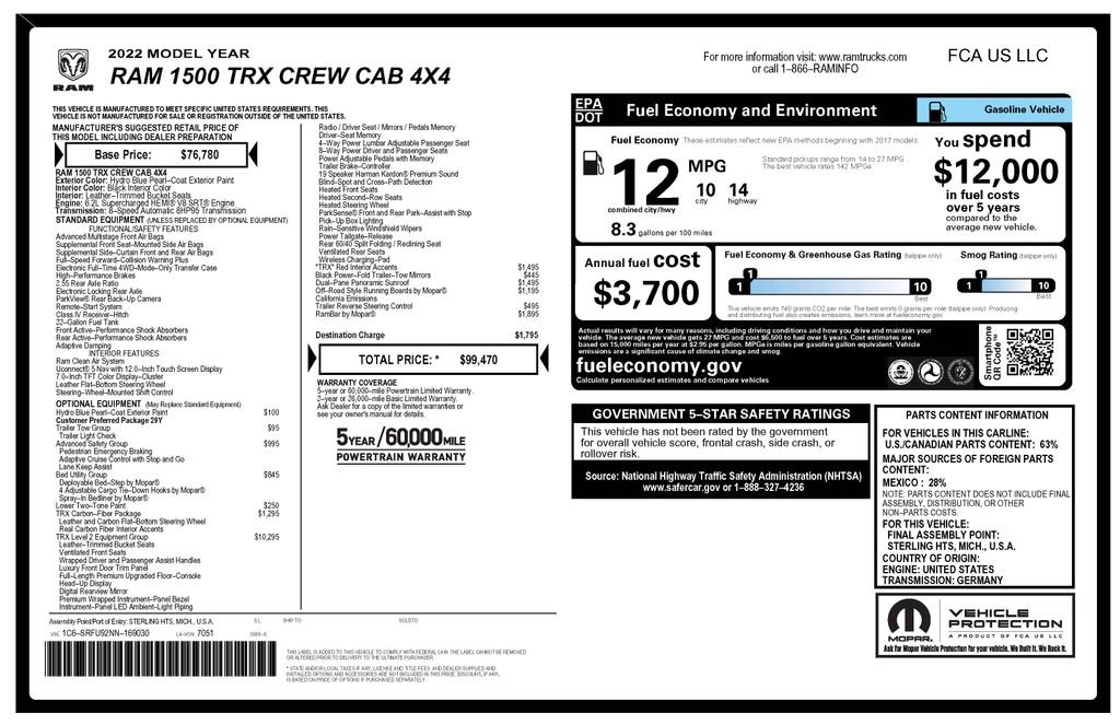 Certified Used 2022 Blue Ram TRX image 2
