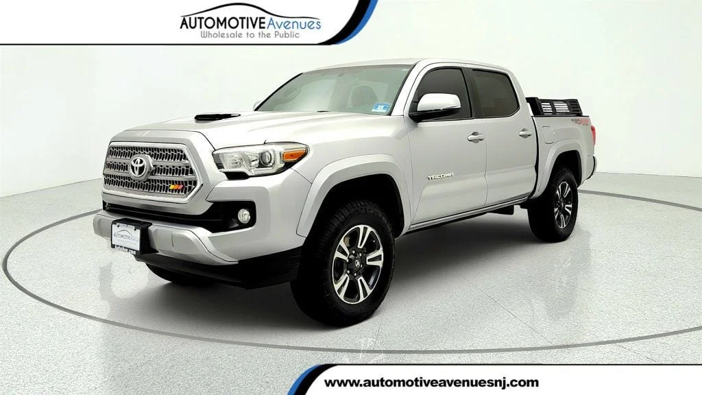 Used 2016 Silver Sky Metallic Toyota TRD Off-Road Double Cab 4WD V6 Manual w/ Tow Pkg & Overland Rack image 1