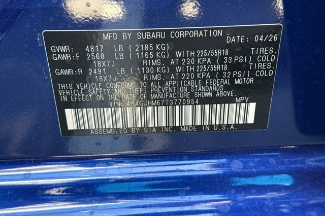 New 2026 SAPPHIRE BLUE PEARL Subaru Limited image 24