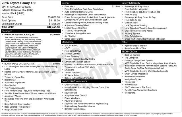 New 2026 Reservoir Blue Toyota  XSE image 32