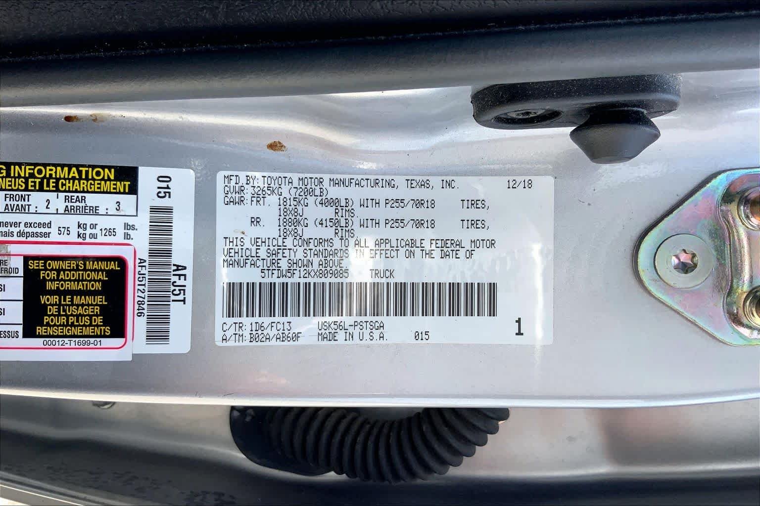 Used 2019 Silver Sky Metallic Toyota SR5 image 36