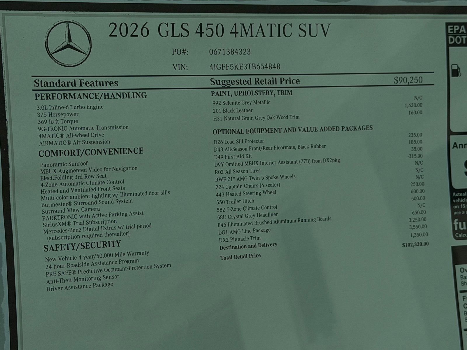 New 2026 Selenite Grey Metallic Mercedes-Benz GLS 450 image 50