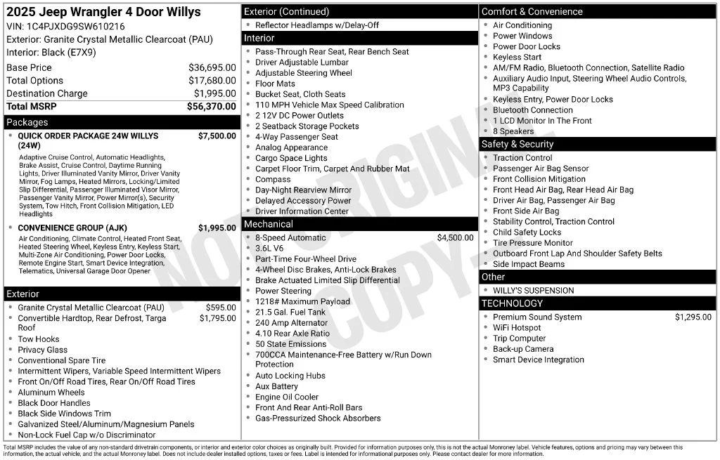 Used 2025 Crystal Metallic Jeep Willys image 4