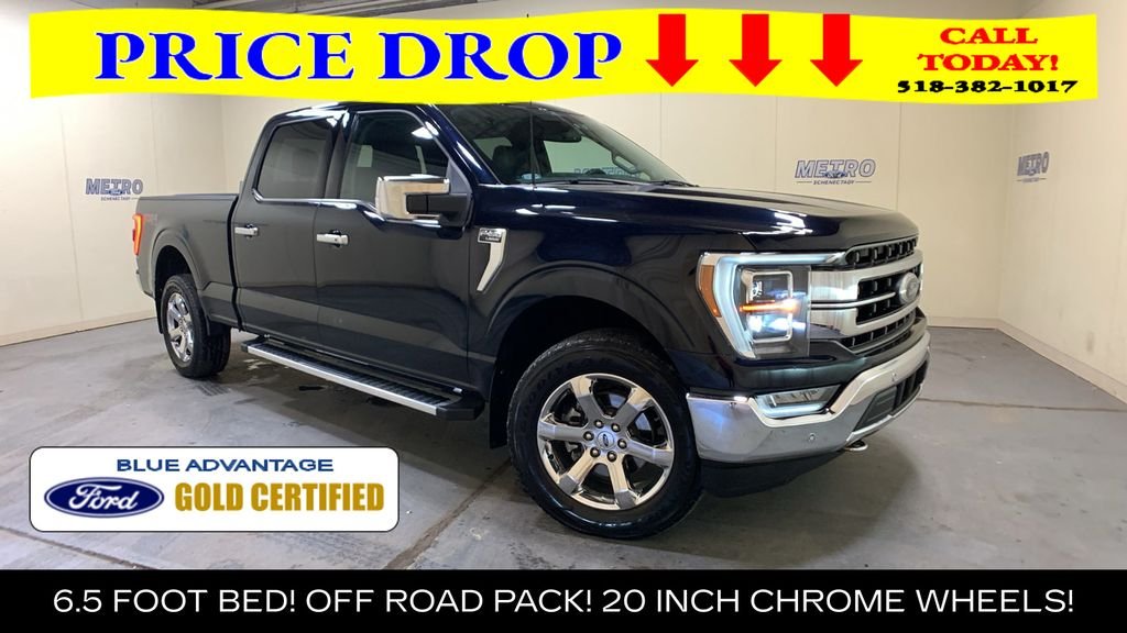 Certified Used 2022 Blue Metallic Ford Lariat image 1