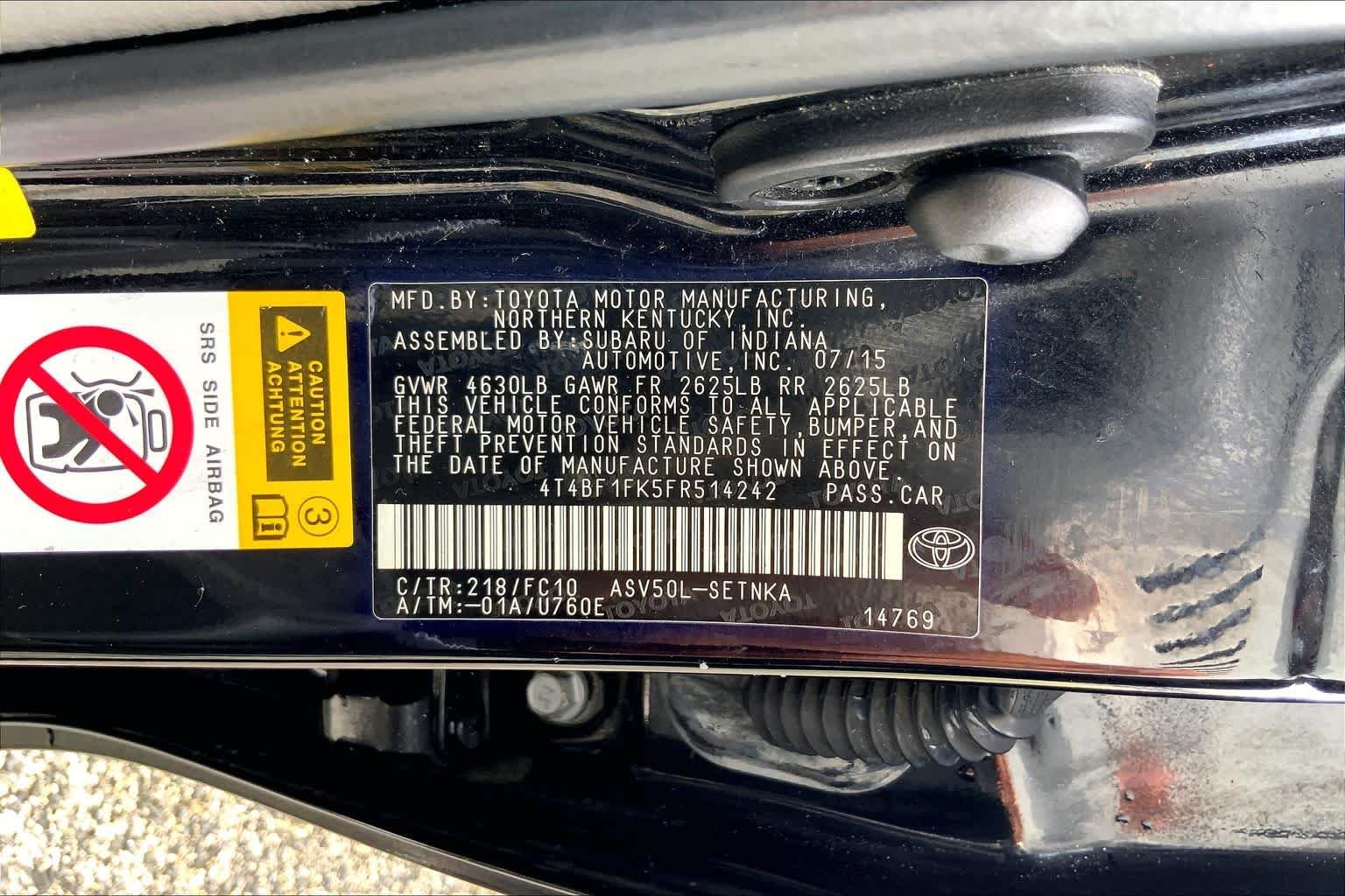 Used 2015 Attitude Black Toyota LE image 36