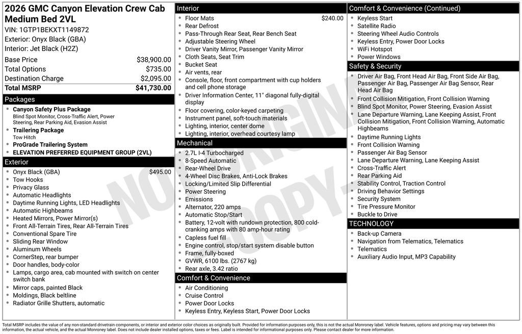 New 2026 Onyx Black GMC Elevation image 32