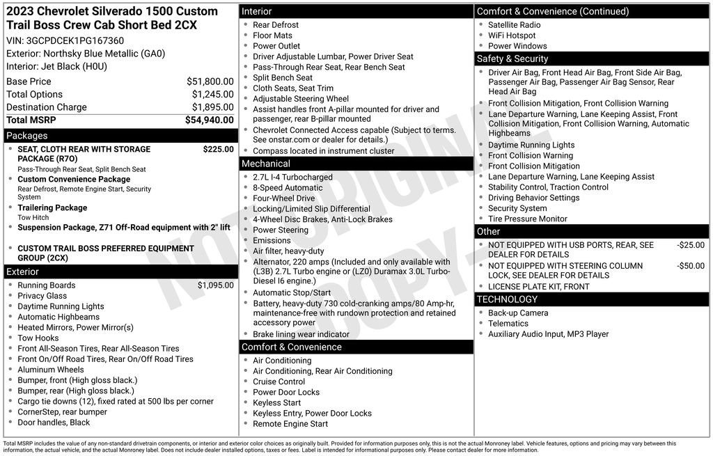 Used 2023 Blue Chevrolet Custom Trail Boss image 21